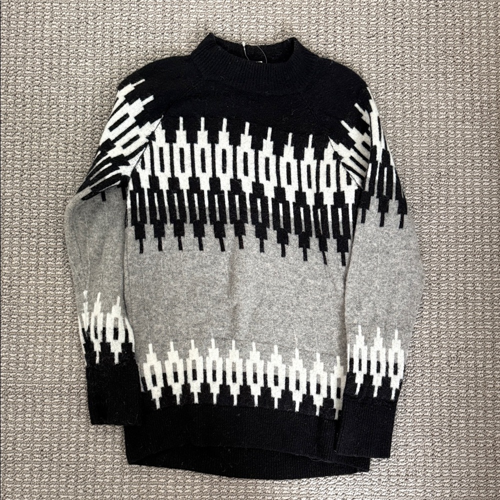 Crewcuts Black and Gray Merino Blend Sweater